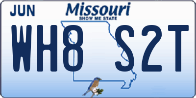 MO license plate WH8S2T