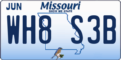 MO license plate WH8S3B