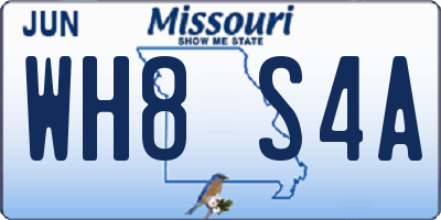 MO license plate WH8S4A