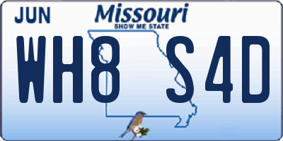 MO license plate WH8S4D