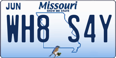 MO license plate WH8S4Y