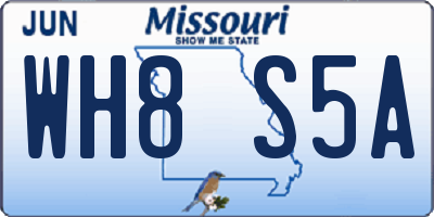 MO license plate WH8S5A