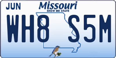 MO license plate WH8S5M