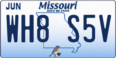 MO license plate WH8S5V