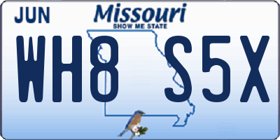 MO license plate WH8S5X
