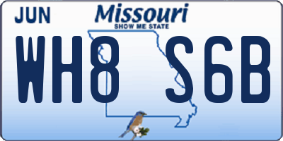MO license plate WH8S6B