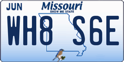 MO license plate WH8S6E