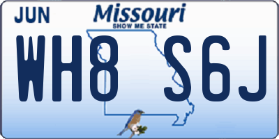 MO license plate WH8S6J