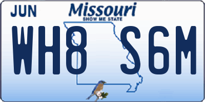 MO license plate WH8S6M