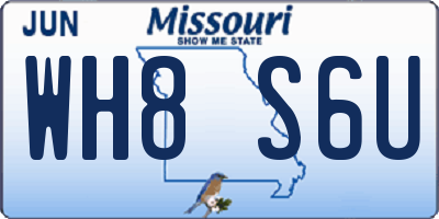 MO license plate WH8S6U