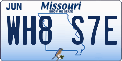 MO license plate WH8S7E