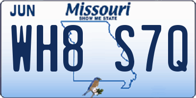 MO license plate WH8S7Q