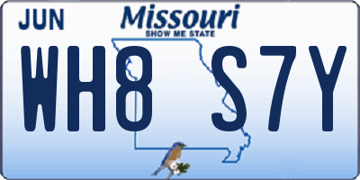 MO license plate WH8S7Y