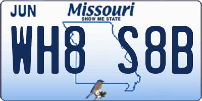 MO license plate WH8S8B