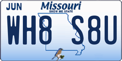 MO license plate WH8S8U