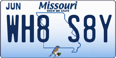 MO license plate WH8S8Y