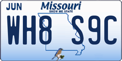 MO license plate WH8S9C