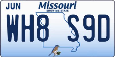 MO license plate WH8S9D