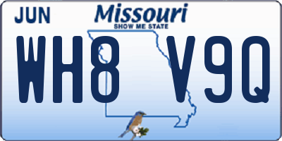 MO license plate WH8V9Q