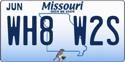 MO license plate WH8W2S