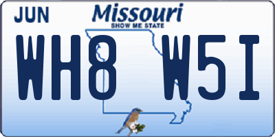 MO license plate WH8W5I