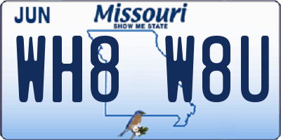 MO license plate WH8W8U