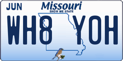 MO license plate WH8Y0H