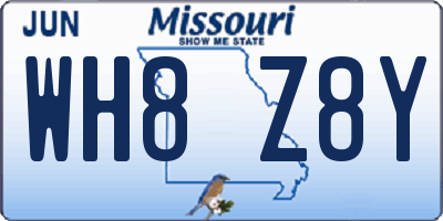 MO license plate WH8Z8Y
