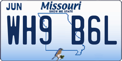 MO license plate WH9B6L