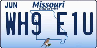 MO license plate WH9E1U