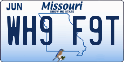 MO license plate WH9F9T