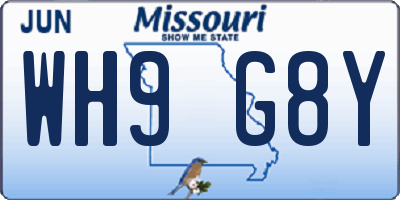 MO license plate WH9G8Y