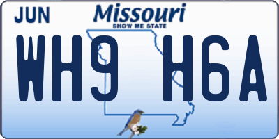 MO license plate WH9H6A