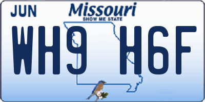 MO license plate WH9H6F