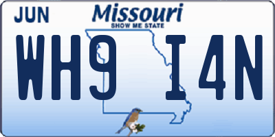 MO license plate WH9I4N