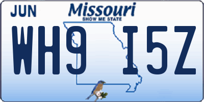 MO license plate WH9I5Z