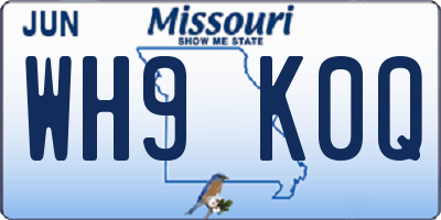 MO license plate WH9K0Q