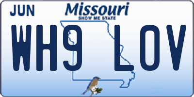 MO license plate WH9L0V