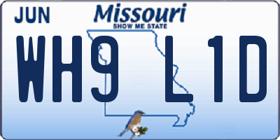 MO license plate WH9L1D