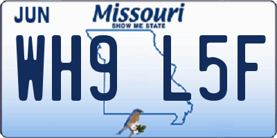 MO license plate WH9L5F