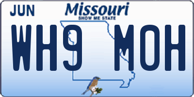 MO license plate WH9M0H