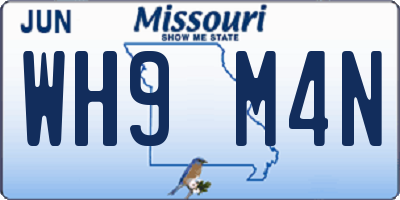 MO license plate WH9M4N