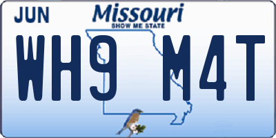 MO license plate WH9M4T