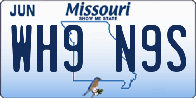 MO license plate WH9N9S