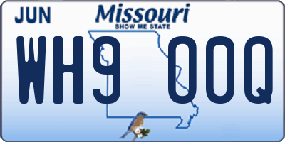 MO license plate WH9O0Q