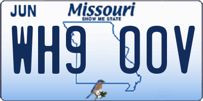 MO license plate WH9O0V