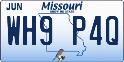 MO license plate WH9P4Q