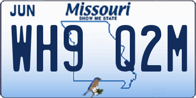 MO license plate WH9Q2M