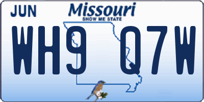 MO license plate WH9Q7W