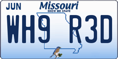 MO license plate WH9R3D